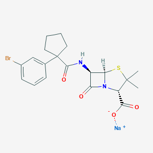 Sodium;(2S,5R,6R)-6-[[1-(3-bromophenyl)cyclopentanecarbonyl]amino]-3,3-dimethyl-7-oxo-4-thia-1-azabicyclo[3.2.0]heptane-2-carboxylate