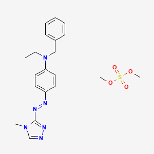 molecular formula C20H26N6O4S B12771423 N-benzyl-N-ethyl-4-[(4-methyl-1,2,4-triazol-3-yl)diazenyl]aniline;dimethyl sulfate CAS No. 73384-93-7