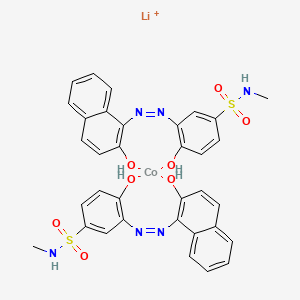 molecular formula C34H30CoLiN6O8S2+ B12771498 Lithium bis(4-hydroxy-3-((2-hydroxy-1-naphthyl)azo)-N-methylbenzenesulphonamidato(2-))cobaltate(1-) CAS No. 83804-08-4