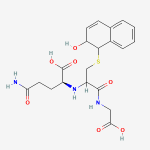 molecular formula C20H25N3O7S B12771531 N-(1-((carboxymethyl)carbamoyl)-2-((1,2-dihydro-2-hydroxy-1-naphthyl)thio)ethyl)-L-glutamine CAS No. 19217-17-5