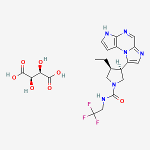 molecular formula C21H25F3N6O7 B12771540 Upadacitinib tartrate anhydrous CAS No. 2095311-41-2