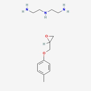 molecular formula C10H12O2.C4H13N3<br>C14H25N3O2 B12771612 N'-(2-aminoethyl)ethane-1,2-diamine;2-[(4-methylphenoxy)methyl]oxirane CAS No. 68411-70-1