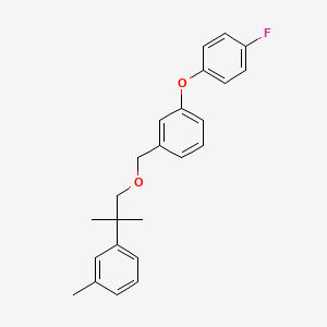 molecular formula C24H25FO2 B12771613 Benzene, 1-(4-fluorophenoxy)-3-((2-(3-methylphenyl)-2-methylpropoxy)methyl)- CAS No. 80843-88-5