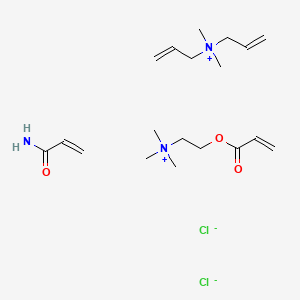 molecular formula C19H37Cl2N3O3 B12771620 Dimethyl-bis(prop-2-enyl)azanium;prop-2-enamide;trimethyl(2-prop-2-enoyloxyethyl)azanium;dichloride CAS No. 105614-86-6