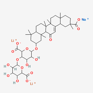 molecular formula C42H59Li2NaO16 B12771636 Sodium-dilithium salt of beta-glycyrrhizic acid CAS No. 134885-72-6