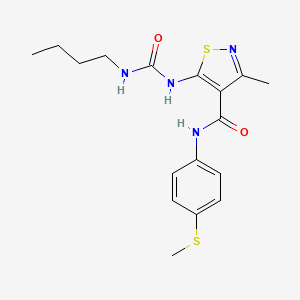 molecular formula C17H22N4O2S2 B12771699 4-Isothiazolecarboxamide, 5-(((butylamino)carbonyl)amino)-3-methyl-N-(4-(methylthio)phenyl)- CAS No. 154807-57-5