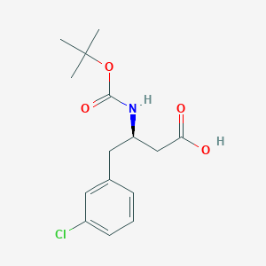 molecular formula C15H20ClNO4 B1277213 (R)-3-((tert-Butoxycarbonyl)amino)-4-(3-chlorophenyl)butanoic acid CAS No. 331763-56-5