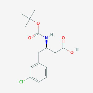 molecular formula C15H20ClNO4 B1277213 (R)-3-((叔丁氧羰基)氨基)-4-(3-氯苯基)丁酸 CAS No. 331763-56-5
