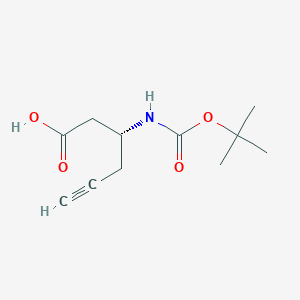 molecular formula C11H17NO4 B1277215 Boc-(R)-3-amino-5-hexynoic acid CAS No. 332064-91-2