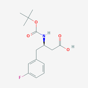 molecular formula C15H20FNO4 B1277216 (R)-3-((tert-Butoxycarbonyl)amino)-4-(3-fluorophenyl)butanoic acid CAS No. 331763-66-7