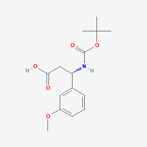 molecular formula C15H21NO5 B1277223 (S)-3-((tert-Butoxycarbonyl)amino)-3-(3-methoxyphenyl)propanoic acid CAS No. 499995-77-6
