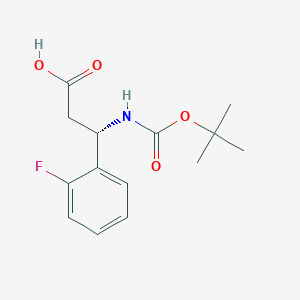 molecular formula C14H18FNO4 B1277225 (S)-3-((tert-Butoxycarbonyl)amino)-3-(2-fluorophenyl)propanoic acid CAS No. 500770-71-8