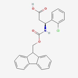 molecular formula C14H18ClNO4 B1277228 (S)-3-((((9H-Fluoren-9-yl)methoxy)carbonyl)amino)-3-(2-chlorophenyl)propanoic acid CAS No. 507472-15-3
