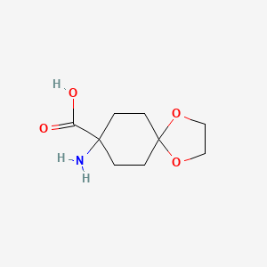 molecular formula C9H15NO4 B1277240 8-amino-1,4-dioxaspiro[4.5]decane-8-carboxylic Acid CAS No. 54621-18-0
