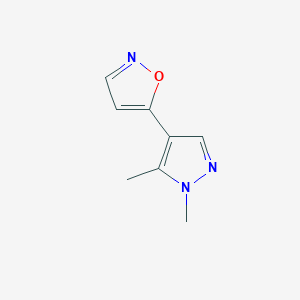 molecular formula C8H9N3O B1277244 5-(1,5-dimethyl-1H-pyrazol-4-yl)isoxazole CAS No. 925179-53-9