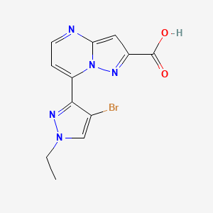 molecular formula C12H10BrN5O2 B1277266 7-(4-bromo-1-ethyl-1H-pyrazol-3-yl)pyrazolo[1,5-a]pyrimidine-2-carboxylic acid CAS No. 1001500-67-9