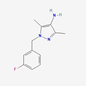 molecular formula C12H14FN3 B1277270 1-(3-fluorobenzyl)-3,5-dimethyl-1H-pyrazol-4-amine CAS No. 925650-30-2