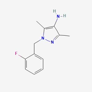 molecular formula C12H14FN3 B1277272 1-(2-氟苄基)-3,5-二甲基-1H-吡唑-4-胺 CAS No. 895929-68-7