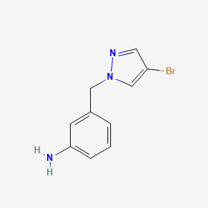 B1277274 3-((4-Bromo-1h-pyrazol-1-yl)methyl)aniline CAS No. 956440-92-9