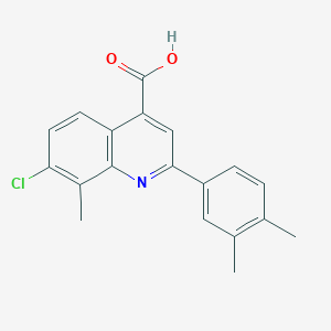 molecular formula C19H16ClNO2 B1277297 7-Chloro-2-(3,4-dimethylphenyl)-8-methylquinoline-4-carboxylic acid CAS No. 862661-16-3