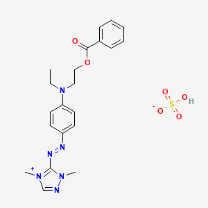 molecular formula C21H26N6O6S B12773135 3-((4-(Ethyl(2-((phenylcarbonyl)oxy)ethyl)-amino)phenyl)azo)-2,4-dimethyl-1,2,4-triazolium hydrogen sulfate CAS No. 72828-94-5