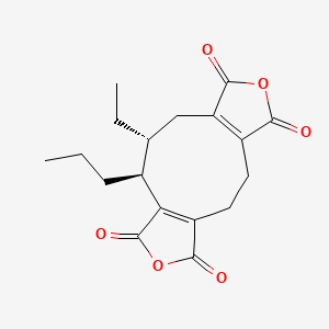 molecular formula C18H20O6 B12773145 Heveadride CAS No. 39595-41-0