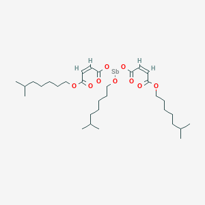 molecular formula C32H55O9Sb B12773149 2-Butenoic acid, 4,4'-(((isooctyloxy)stibylene)bis(oxy))bis(4-oxo-, diisooctyl ester, (2Z,2'Z)- CAS No. 71850-86-7