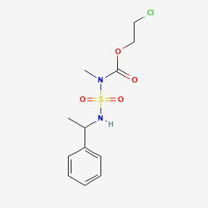 molecular formula C12H17ClN2O4S B12773185 2-Chloroethyl methyl(((1-phenylethyl)amino)sulfonyl)carbamate CAS No. 116943-73-8