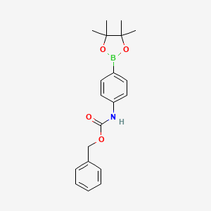 molecular formula C20H24BNO4 B1277319 Benzyl (4-(4,4,5,5-tetramethyl-1,3,2-dioxaborolan-2-yl)phenyl)carbamate CAS No. 363186-06-5