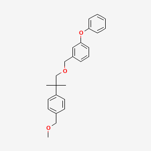 molecular formula C25H28O3 B12773191 Benzene, 1-((2-(4-(methoxymethyl)phenyl)-2-methylpropoxy)methyl)-3-phenoxy- CAS No. 80853-83-4