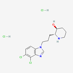 molecular formula C15H21Cl4N3O B12773196 (2R,3S)-2-[3-(4,5-dichlorobenzimidazol-1-yl)propyl]piperidin-3-ol;dihydrochloride CAS No. 2241808-53-5