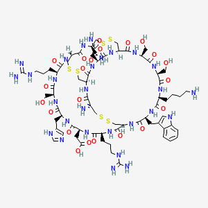 molecular formula C70H106N28O22S6 B12773205 mu-Conotoxin K IIIA CAS No. 884469-67-4