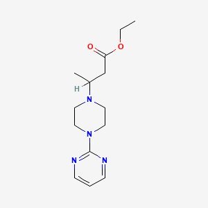 molecular formula C14H22N4O2 B12773212 Ethyl 3-(4-(2-pyrimidyl)-1-piperazinyl)butanoate CAS No. 164468-03-5