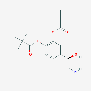 molecular formula C19H29NO5 B12773233 Dipivefrine, (R)- CAS No. 56298-24-9