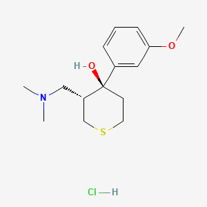 molecular formula C15H24ClNO2S B12773264 2H-Thiopyran-4-ol, tetrahydro-3-((dimethylamino)methyl)-4-(3-methoxyphenyl)-, hydrochloride, trans-(+-)- CAS No. 119558-17-7