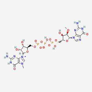 molecular formula C22H31N10O18P3 B12773305 m(7)G(5')Pppgm CAS No. 57718-00-0