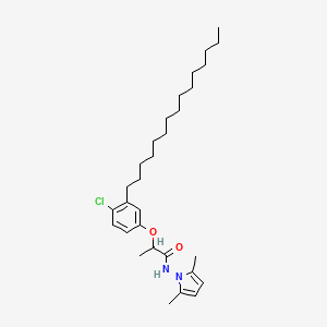 molecular formula C30H47ClN2O2 B12773330 2-(4-Chloro-3-pentadecylphenoxy)-N-(2,5-dimethyl-1H-pyrrol-1-yl)propanamide CAS No. 111254-04-7