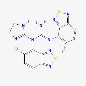 molecular formula C16H11Cl2N9S2 B12773339 Laz6WQ5qar CAS No. 1147548-85-3