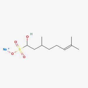 molecular formula C10H19NaO4S B12773394 Sodium 1-hydroxy-3,7-dimethyloct-6-ene-1-sulphonate CAS No. 65416-29-7