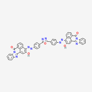 molecular formula C50H26N10O5 B12773429 7H-Benzimidazo(2,1-a)benz(de)isoquinolin-7-one, 3,3'-(1,3,4-oxadiazole-2,5-diylbis(4,1-phenyleneazo))bis(2-hydroxy- CAS No. 84982-68-3