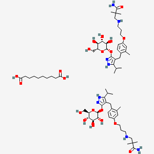 molecular formula C66H106N8O20 B12773436 Mizagliflozin sebacate CAS No. 1169392-27-1