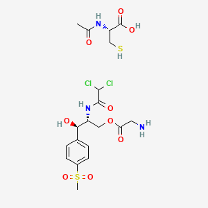molecular formula C19H27Cl2N3O9S2 B12773439 Thiamphenicol glycinate acetylcysteine CAS No. 20192-91-0