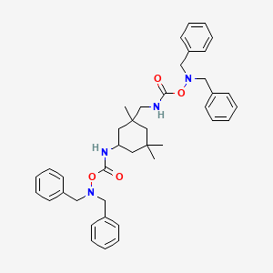 molecular formula C40H48N4O4 B12773446 Benzenemethanamine, N-((((3-(((((bis(phenylmethyl)amino)oxy)carbonyl)amino)methyl)-3,5,5-trimethylcyclohexyl)amino)carbonyl)oxy)-N-(phenylmethyl)- CAS No. 113659-04-4