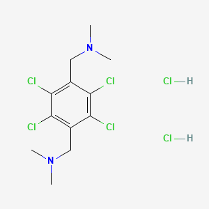 molecular formula C12H18Cl6N2 B12773470 1,4-Bis(dimethylaminomethyl)-2,3,5,6-tetrachlorobenzene dihydrochloride CAS No. 55405-20-4