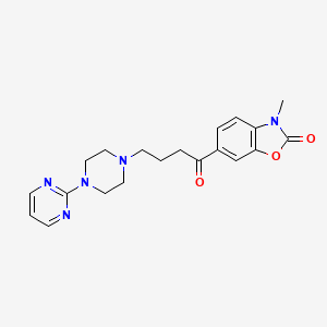 molecular formula C20H23N5O3 B12773472 2(3H)-Benzoxazolone, 3-methyl-6-(1-oxo-4-(4-(2-pyrimidinyl)-1-piperazinyl)butyl)- CAS No. 124673-96-7