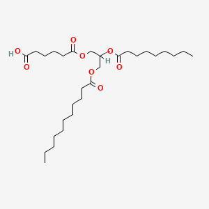 molecular formula C29H52O8 B12773497 6-(2-Nonanoyloxy-3-undecanoyloxypropoxy)-6-oxohexanoic acid 