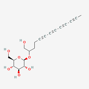 molecular formula C19H22O7 B12773548 (2R,3S,4S,5R,6R)-2-(hydroxymethyl)-6-(1-hydroxytrideca-5,7,9,11-tetrayn-2-yloxy)oxane-3,4,5-triol CAS No. 927652-36-6