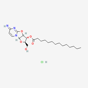 molecular formula C23H38ClN3O5 B12773552 3'-Myristoylancitabine hydrochloride CAS No. 53758-26-2