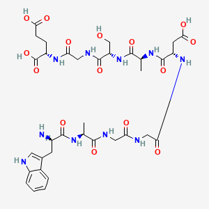 molecular formula C35H48N10O15 B12773560 delta Sleep-inducing peptide, trp(1)- CAS No. 77739-16-3
