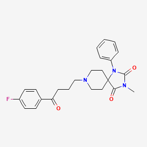 molecular formula C24H26FN3O3 B12773565 1,3,8-Triazaspiro(4.5)decane-2,4-dione, 8-(3-(p-fluorobenzoyl)propyl)-3-methyl-1-phenyl- CAS No. 102395-39-1